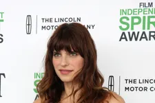 Lake Bell Shows Off Baby Bump In A Tight Blue Gown