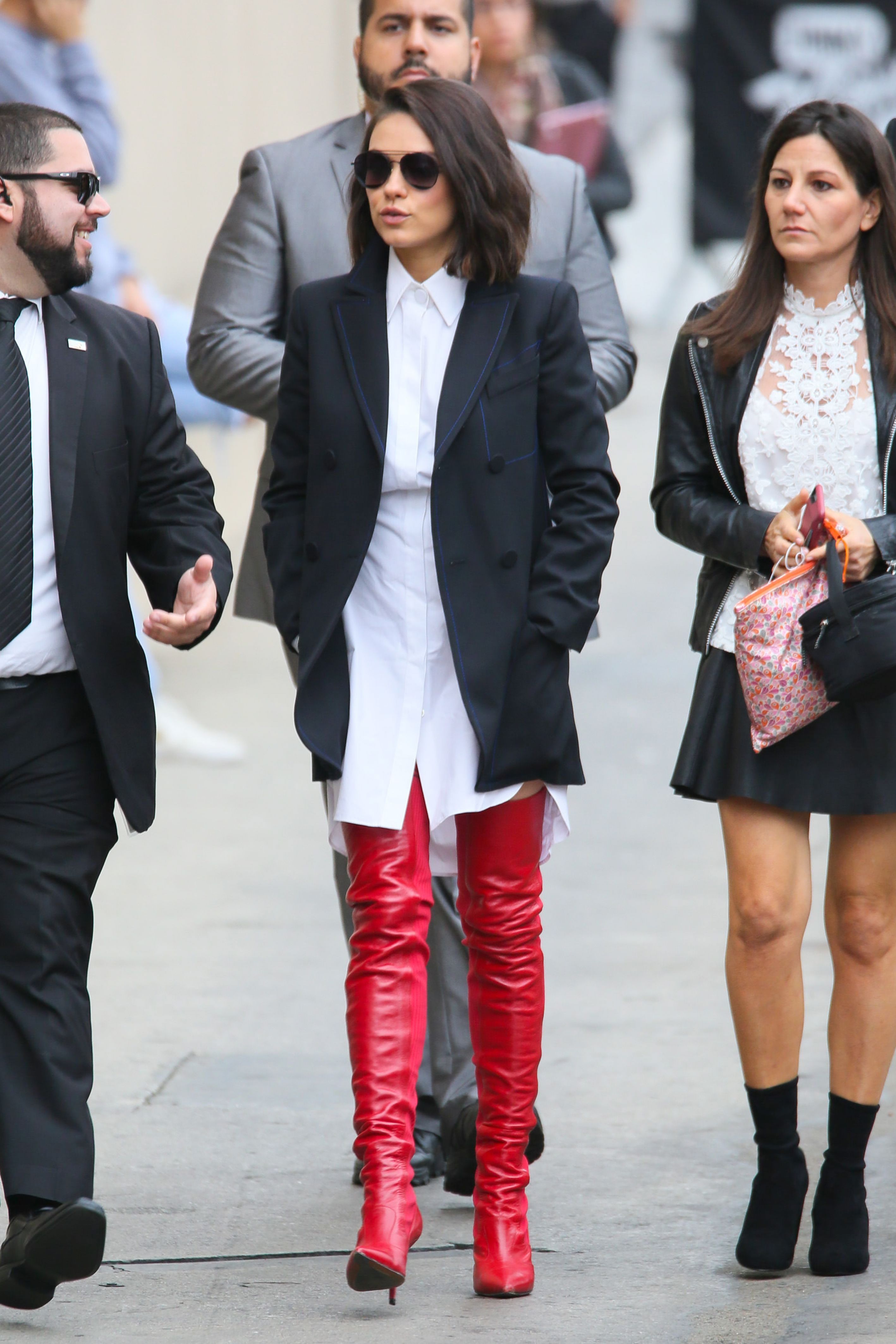 Did Mila Kunis Just Wear Over-The-Knee Boots As Pants? - Fame10
