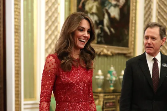 Kate Middleton Just Wore A Glittery Red Dress To Host A Buckingham Palace Reception