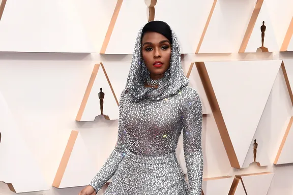 Janelle Monae Wore A Sparkling Hood On The 2020 Oscars Red Carpet